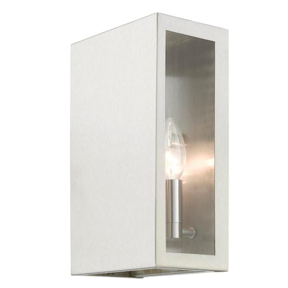 Livex 29122-91 Outdoor Wall Sconce Light – Brushed Nickel